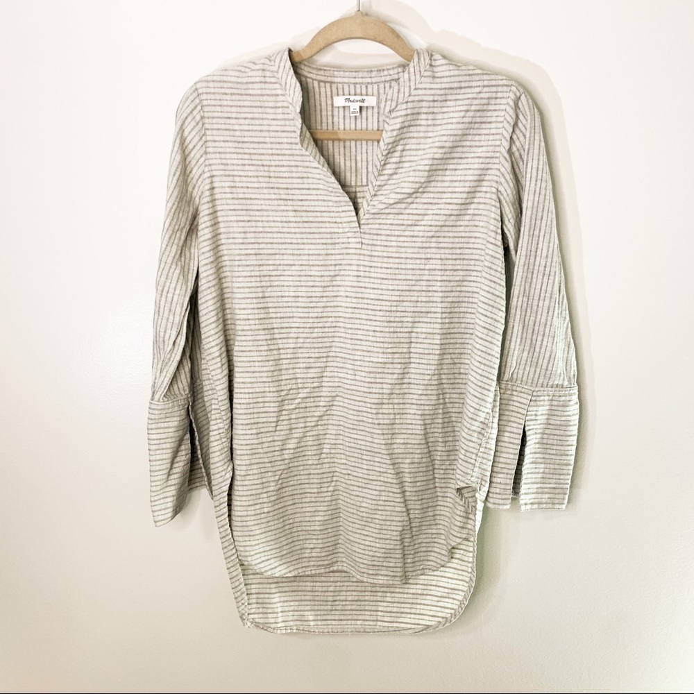 Madewell Gray High Low Tunic Long Sleeve Size XS
